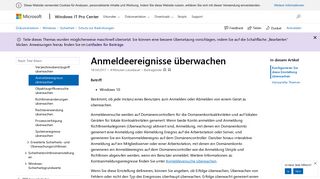 
                            1. Anmeldeereignisse überwachen (Windows 10) | Microsoft Docs