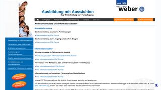 
                            6. Anmeldeformulare und Informationsblätter - Fernschule Weber