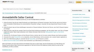 
                            1. Anmeldehilfe Seller Central – Amazon Seller Central