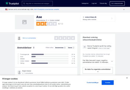 
                            13. Anmeldelser af Ase | Læs kundernes anmeldelser af www.mitase.dk