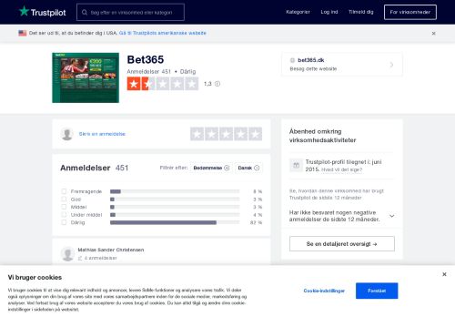 
                            5. Anmeldelser af Bet365 | Læs kundernes anmeldelser af bet365.dk