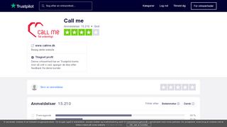 
                            5. Anmeldelser af Call me | Læs kundernes anmeldelser af www.callme.dk