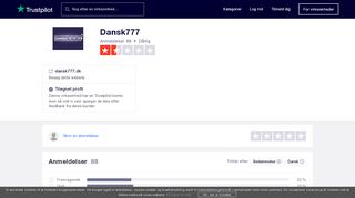 
                            6. Anmeldelser af Dansk777 | Læs kundernes anmeldelser af dansk777.dk