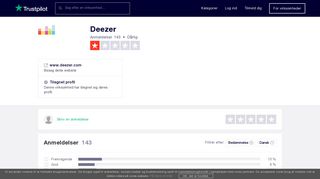 
                            9. Anmeldelser af Deezer | Læs kundernes anmeldelser af www.deezer ...