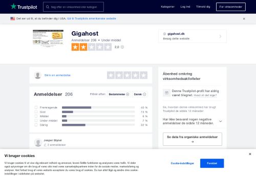 
                            9. Anmeldelser af Gigahost | Læs kundernes anmeldelser af gigahost.dk