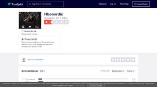 
                            9. Anmeldelser af Hbonordic | Læs kundernes anmeldelser af hbonordic.dk