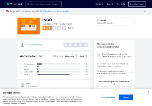 
                            10. Anmeldelser af INGO | Læs kundernes anmeldelser af ingo.dk | 2 af 4
