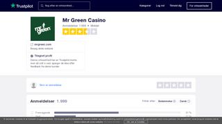 
                            8. Anmeldelser af Mr Green Casino | Læs kundernes anmeldelser af ...