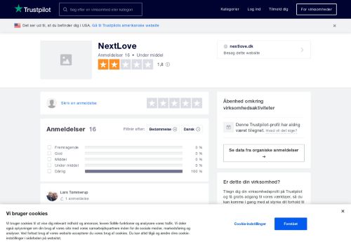 
                            3. Anmeldelser af NextLove | Læs kundernes anmeldelser af nextlove.dk