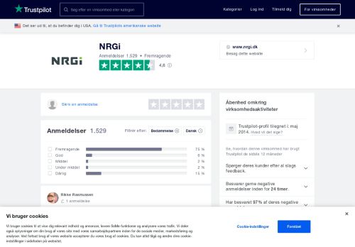 
                            10. Anmeldelser af NRGi | Læs kundernes anmeldelser af www.nrgi.dk