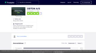 
                            5. Anmeldelser af OBTON A/S | Læs kundernes anmeldelser af obton.com
