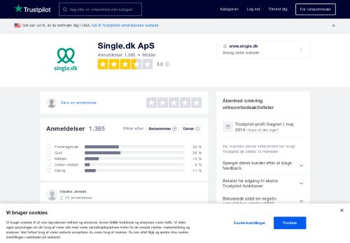 
                            8. Anmeldelser af Single.dk ApS | Læs kundernes anmeldelser af www ...