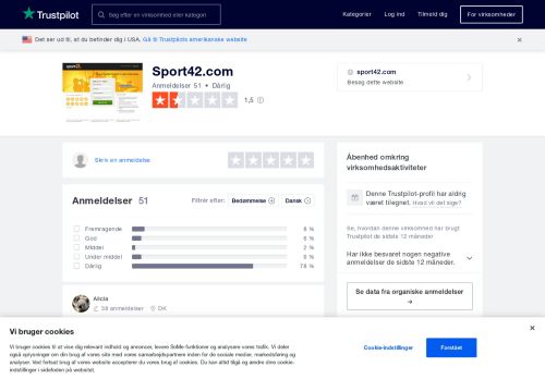 
                            3. Anmeldelser af Sport42.com | Læs kundernes anmeldelser af sport42 ...