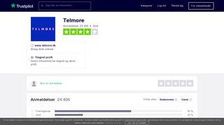 
                            12. Anmeldelser af TELMORE | Læs kundernes anmeldelser af ... - Trustpilot