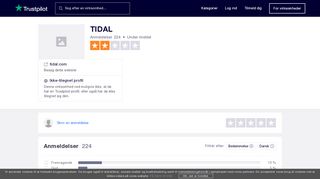 
                            10. Anmeldelser af TIDAL | Læs kundernes anmeldelser af tidal.com