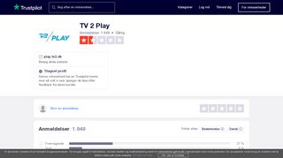 
                            4. Anmeldelser af TV 2 Play | Læs kundernes anmeldelser af play.tv2.dk
