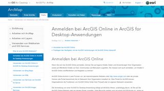 
                            5. Anmelden bei ArcGIS Online in ArcGIS for Desktop-Anwendungen ...