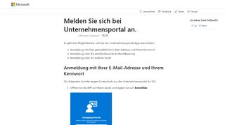 
                            3. Anmelden bei der Unternehmensportal-App | Microsoft Docs