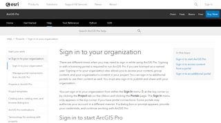 
                            3. Anmelden bei Ihrer Organisation—ArcGIS Pro | ArcGIS Desktop