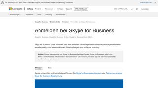 
                            5. Anmelden bei Skype for Business - Office-Support