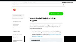 
                            3. Anmelden bei Websites nicht möglich | Hilfe zu Firefox - Mozilla Support