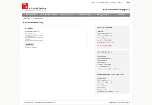 
                            12. Anmelden - Benutzerverwaltung - Universität Hamburg