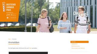 
                            4. Anmelden :: Deutscher Gründerpreis für Schüler