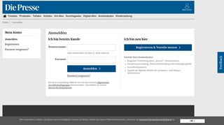 
                            1. Anmelden -Die Presse Aboservice