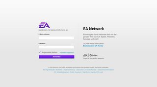 
                            2. Anmelden - EA Account - Electronic Arts