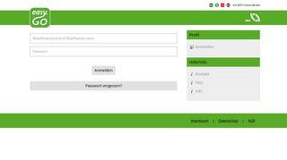 
                            3. Anmelden - easy.GO Kundenportal