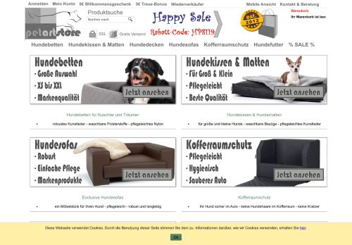 
                            1. Anmelden - Hundebetten - Hundekissen - Hundesofas ... - PetArtStore