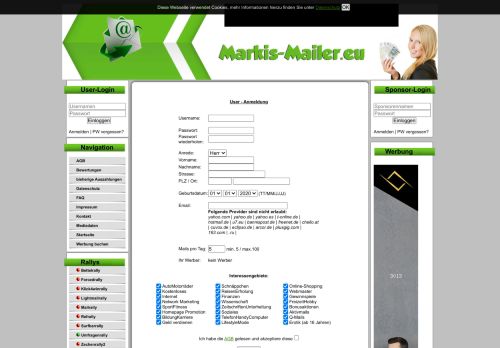 
                            3. Anmelden - Markis-Mailer.eu