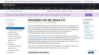 
                            3. Anmelden mit der Azure CLI | Microsoft Docs