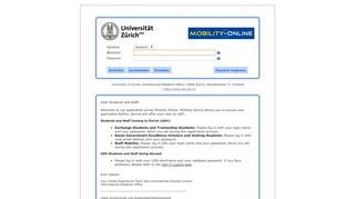 
                            6. Anmelden MOBILITY-ONLINE Universität Zürich