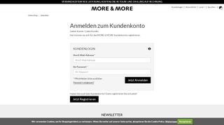 
                            1. Anmelden | More & More Online Shop