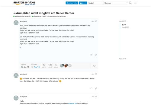 
                            11. Anmelden nicht möglich am Seller Center - Allgemeine Fragen zum ...