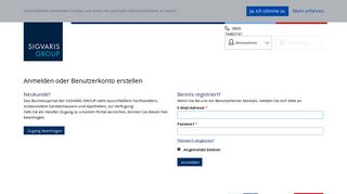 
                            3. Anmelden oder Benutzerkonto erstellen - Sigvaris