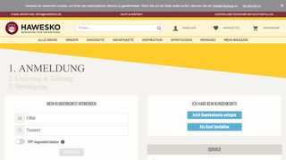 
                            1. Anmelden | online bestellen bei Hawesko.de