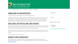 
                            11. Anmelden - Serviceportal Würselen