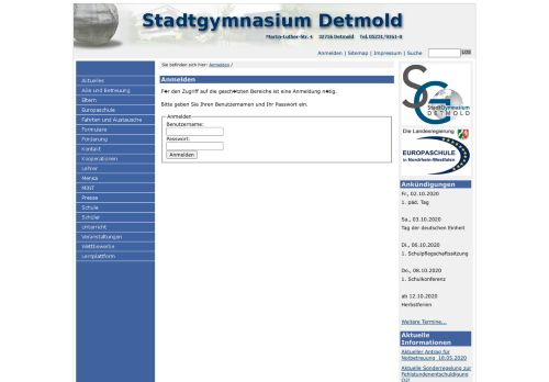 
                            4. Anmelden - Stadtgymnasium Detmold