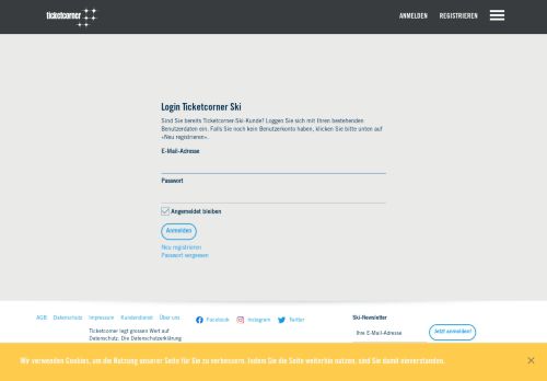 
                            2. Anmelden - Ticketcorner