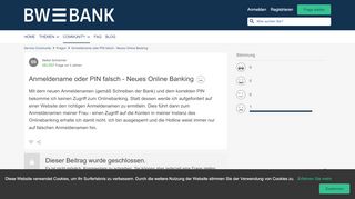 
                            10. Anmeldename oder PIN falsch - Neues Online Banking | BW-Bank ...