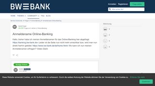 
                            3. Anmeldename Online-Banking | BW-Bank Service Community