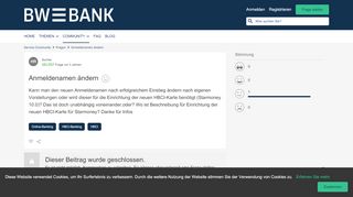 
                            6. Anmeldenamen ändern | BW-Bank Service Community