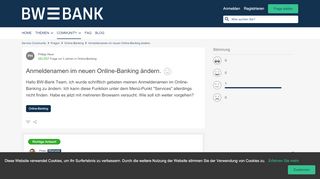
                            11. Anmeldenamen im neuen Online-Banking ändern. | BW-Bank Service ...