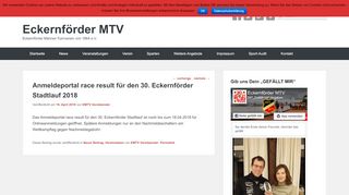 
                            11. Anmeldeportal race result für den 30. Eckernförder Stadtlauf 2018 ...