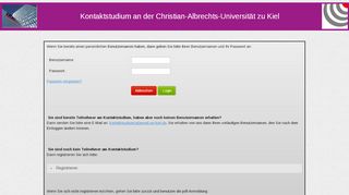 
                            3. Anmeldesystem des Kontaktstudiums der Uni Kiel