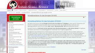 
                            4. Anmeldeverfahren für das Schuljahr 2019/20 - Sophie-Scholl-Schule