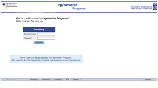 
                            1. Anmeldung agrowetter Prognose - Deutscher Wetterdienst