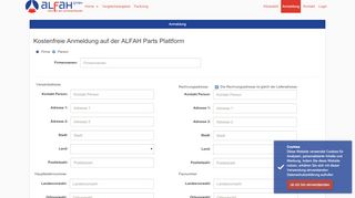 
                            2. Anmeldung - ALFAH Parts Web shop